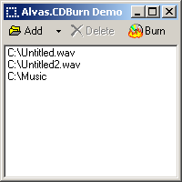 Screenshot of Alvas.CDBurn 1.0